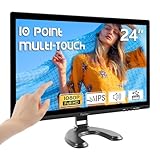 Prechen 24 Zoll Touchscreen Monitor, IPS FHD 1080P Touch PC Display mit HDMI & VGA & USB, 75Hz, VESA, Eingebaute Lautsprecher, Computer Touchscreen für Gaming & Business