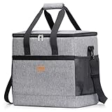 Lifewit 40L Kühltasche Groß faltbar Kühlkorb Kühlbox Isoliertasche Thermotasche Picknicktasche für Lebensmitteltransport, Kühlbox für Camping/Strand/BBQ/Picknick/Wandern/Einkaufen, Grau