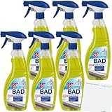 Gut&Günstig Badreiniger wirksam gegen Kalk und Schmutz 6er Pack (6x1 Liter Flasche) + usy Block