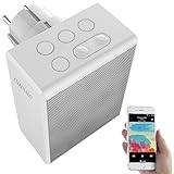 auvisio Badezimmerradio: UKW-Steckdosenradio und Freisprecher, Bluetooth 5, 30 Senderspeicher (Steckerradio, Steckdosenradio Badezimmer, Geschenkideen)