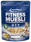 IronMaxx Fitness Müsli Veganes Eiweiß Müsli mit Crunchies, Geschmack Chocolate Banana, 500 g Beutel (1er Pack)