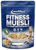 IronMaxx Fitness Müsli - Berry Mix 500g Beutel | Veganes High Protein Müsli mit Crunchies | Reduzierter Zuckergehalt & Ballaststoffreich