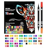 Acrylstifte-Set, 36 doppelseitige Marker, 72 lebendige Farben zum Basteln auf Leinwand, Holz, Stoff, Keramik, Glas, Felskunst, Schule, Hobby, Studio, 1 Set