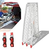 Tubiaz 1X Auffahrrampe,Klappbar Verladerampe, rutschfeste Verladeschiene, 340kg Auffahrrampen,Auto Laderampe,Motorradrampe, Aluminium PKW Verladeschienen