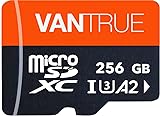 VANTRUE 256GB microSD Speicherkarte, A2 UHS-I U3 4K, inkl. Adapter, Kompatibel mit Dashcam, Smartphone, Tablet, Action Camera und Überwachung Kamera (256G)