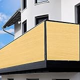 Sunocity Sichtschutzzaun, 90 x 3 m, strapazierfähig, 90 % Blockierung, 175 g/m², Netzabdeckung für Hinterhof, Garten, Hof, Außenwand, 40 Kabelbinder im Lieferumfang enthalten, Sand