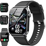 Smartwatch Herren Damen mit Telefonfunktion/Message Reminder, 1,85' Fitnessuhr, 112+ Sportmodi IP68 Wasserdicht Smart Watch, Sportuhr mit Puls-Schlaf-Monitor Schrittzähler, Uhr für Android iOS