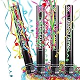 Konfettikanonen*4, Taozoey Party-Popper 40 cm, Luftschlangen Kanone, 5-8m Effekthöhe, Konfetti-Shooter, Konfetti Bombe für Hochzeit, Geburtstag, Babyparty, Absolvent, Party