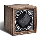 Bluvizo Uhrenbeweger 1 Uhr für Automatikuhren: Automatische Watch Winder mit Leisem Motor Mechanischen Uhrenaufzug für Herren und Damen Walnussmaserung Brauner