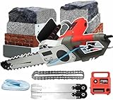 VYUJHNBG Hochleistungs-Elektrikbetonsäge, 5800/6500W Bürstenloser Kettenschneider, 35/48 cm Diamantkettenwandschneider, 6000 U/min Multi-Winkel-Schnitt, Handwerkzeug Für Handheld-Betonschneidemittel