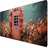 Mauspad Rosa 900 x 400 x 3MM Mousepad XXL Blumen, Gaming Mauspad Large Size Mit rutschfeste Gummibasis, Mousepad Gaming Zubehör Für Laptop, Verbessert Präzision und Geschwindigkei, Office Deko-XZ870
