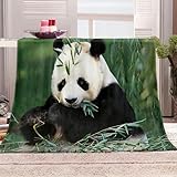 Kuscheldecke Panda Flanell Fleecedecke 3D Panda Wohndecke 130x150 cm Sofadecke Couchdecke Bettüberwurf Flauschige Weiche Warme Sofaüberwurf Decke Wohndecken w6744