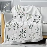 loyaltyer Kuscheldecke Flauschig 70x100 cm Anlage, Weiß Babydecke Dicke Warm Flanell Sofa Couch Decke Flauschige Sherpa Kuscheldecke Sofaüberwurf Wohndecken Fleece für Junge Mädchen