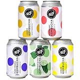 ROY Kombucha Probierpaket Bio mit 5 Sorten, 6 Dosen à 330 ml Bio Kombucha, handgefertigt in unserer Berliner Brauerei, vegan, glutenfrei, laktosefrei, 6er Pack, inkl. 1,50€ Pfand