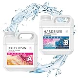 Epoxidharz set, 2L/68oz Clear Epoxidharz mit härter 1: 1 Verhältnis Glasklar Gießharz Set Ungiftiges Epoxy Resin für Kunstgießharz, Schmuckherstellung, Formen, DIY Crafts