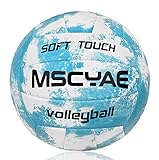 Volleybälle offizieller Größe 5,Indoor Outdoor Beachvolleybälle Weiche Berührung Beach Volleyball für Strand, Garten und Bad Blau Weiß