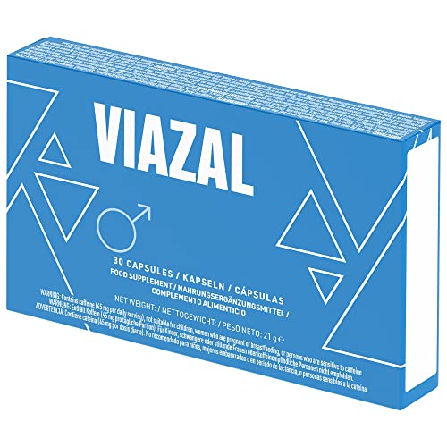 Viazal - Original Viazal blaue Pillen für aktive Männer - Ginkgo, Maca, D-Asparaginsäure, Ginseng - Zink Booster - 30 Kapseln