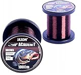 Karpfenschnur Angelschnur Jaxon CARP Academy 1000m Spule 0,25-0,35mm Feederschnur Karpfen Monofile (1000m/0,27mm/15kg), Braun