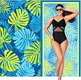 Strandtuch Mikrofaser Handtuch 2 Pack 220x100 cm Microfaser Handtücher Schnelltrocknendes Strandtuch XXL Stranddecke Sandfrei Badehandtuch Groß, für Saunatuch, Fitness – Urlaub Must Haves (Blau)S-425
