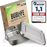 Bublife 800ml Brotdose, Lunchbox, Brotdose Kinder mit Fächern, Bento Box Kinder, Jausenbox, Lunchbox Erwachsene, Edelstahl Dose mit Fächern, Brotdose-Erwachsene