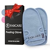 FABCARE Premium Peelinghandschuh gesicht, peeling schwamm 2 Stück - Peeling handschuh für Körper & Gesicht - Exfoliating gloves for Peeling & Body Scrub - Saugnäpfe & Ebook - DERMATEST SEHR GUT