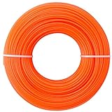 Akuoly 100m Mähfaden Trimmerschnur Trimmerfaden für Rasentrimmer Fadendurchmesser 2,4 mm, Orange