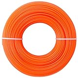 Akuoly 100m Mähfaden Trimmerschnur Trimmerfaden für Rasentrimmer Fadendurchmesser 2,4 mm, Orange