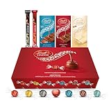 Lindt Lindor Offizieller Schokoladen-Geschenkkorb - Schokoladentrüffel - Schokoladenriegel und -tafeln - verschiedene Geschmackssorten