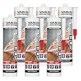 VE-INDUSTRIES Montagekleber weiß | 6x 310ml | Styroporkleber | Baukleber | Leistenkleber | Kleber für Kunststoff, Styropor, Holz