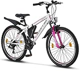 Licorne Bike Guide Premium Mountainbike in 24 Zoll Fahrrad für Mädchen Jungen Herren und Damen - 21 Gang Schaltung (bei 20 Zoll 18 Gänge)