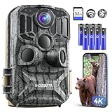 DEATTI Wildkamera mit Handyübertragung APP, 4K 48MP HD WLAN Bluetooth Wildkamera mit Bewegungsmelder Nachtsicht, 120 °Weitwinkel Wildtierkamera, IP66 Wasserdicht, 32GB SD Karte und 8*AA-Batterien