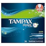 Tampax Pearl Tampons aus Kunststoff, super Saugfähigkeit, geruchlos, 36 Stück