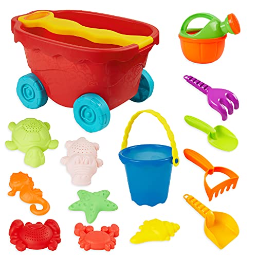 KreativeKraft Sandkasten Spielzeug, Strandspielzeug Kinder Sandspielzeug Set (Handwagen Strand Set)