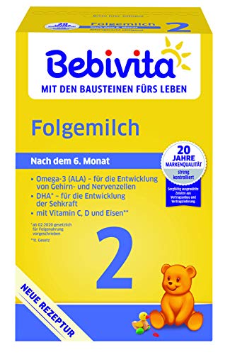 Bebivita Milchnahrung 2 Folgemilch, 4er Pack (4 x 500 g)