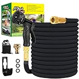 Flexibler Gartenschlauch 22.5m/30m, Flexibel Wasserschlauch Dehnbarer mit 10 Sprühfunktionen, Schnelladaptern und Wandhalterung,Adapter für 1/2' 3/4' Zoll und Wandhalterung (75FT)