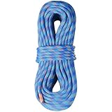 VEVOR 40 m dynamisches Kletterseil, 10,2 mm Outdoor-Kletterseil, 25 kN Bruchspannung, dehnbares Faserseil Mehrzweckseil mit Stahlkarabinerhaken für Flucht, Abseilen, Brandrettung, Blau