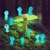 Runmeihe 10 Stück Leuchtende Gartendeko Figuren Elfen, Mini Kunstharz Prinzessin Figuren für Topfpflanze, Miniatur Garten für Außen Groß, Micro Landschaft