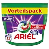 Ariel Allin1 PODS, Flüssigwaschmittel-Kapseln Color+ 53 Waschladungen, Ausgezeichnete Fleckentfernung Beim 1. Waschen