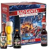 Kalea | Bier-Adventskalender | Edition Bad Santa | Bestückung 2024 | 24x0,33l Deutsche Bier-Spezialitäten | Inkl. Verkostungsglas | Geschenkidee zur Vorweihnachtszeit