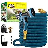 Water Hose Flexibler Gartenschlauch,ausgedehnt 75FT/22.5m,Wasserschlauch flexibel mit 3-Fach Latexkern,dehnbarer flexiSchlauch,alle Verschraubungen aus hochwertigem Messing,mit Innen- & Außenadapter