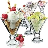 KADAX Eisbecher Glas Set, Eisschalen, Dessertgläser mit Fuß, Eisgläser, Dessertschalen für Eiscreme, Desserts, Obst, Vorspeise, Cocktails, Dessertgläser, Eiscremegläser (6, 200 ml)…