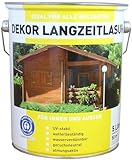 Wilckens 5l Dekor Langzeitlasur Holzlasur Holzschutz Holz Lasur, für Innen und Außen, wetterbeständig, UV-stabil, geruchsneutral, schnelltrocknend, 50 qm Reichweite (Teak)