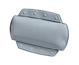 Spirella Badewannenkissen Alaska Grau mit 8 Saugnäpfen antibakteriell, rutschhemmend 23 x 32 cm waschbar, Made in Germany, 1 Stück (1er Pack)