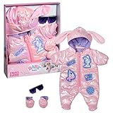 BABY born Deluxe Skianzug mit Hasenohren, mit Sonnenbrille und Handschuhen für 43 cm große Puppen, 834190 Zapf Creation