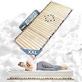 Coemo XXL Lattenrost 90x200 Big Size extra stabil bis 200 kg belastbar, mit Härtegradeinstellung, 28 elastische Leisten, für alle Matratzentypen, durchgehende Seitenholme, DIY Selbstmontage