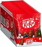 NESTLÉ KITKAT Mini-Weihnachtsmänner aus Milchschokolade, kleine Schokonikoläuse mit Knusperstückchen, 15er Pack (15 x 66g)