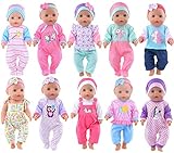 ebuddy 10 Sätze Zu den Accessoires für süße Puppenbekleidung gehören Hüte und Stirnbänder für 43cm / 17 Zoll Neugeborene Babypuppen