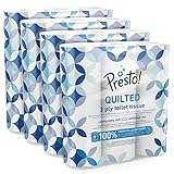 Amazon-Marke: Presto! 3-lagig Toilettenpapier, Ohne Duft, Design: Juwel, 36Stück, 4 Packungen mit 9