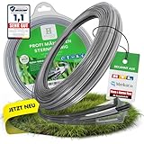 Heckenpracht® Profi Rasentrimmer Faden 3mm ⌀ x 50m sternförmig für Rasentrimmer & Freischneider | Extrem scharf | Profi Nylon Faden | Mähfaden für Rasentrimmer | trimmerfaden für Motorsense