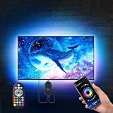 LED TV Hintergrundbeleuchtung für TV 75 bis 85 zoll, LED Strip 5m, Sync zu Musik,Smart Led Backlight 5050 RGB USB LED Beleuchtung Hintergrundbeleuchtung Fernseher für 75 80 85 Zoll PC, Monitor